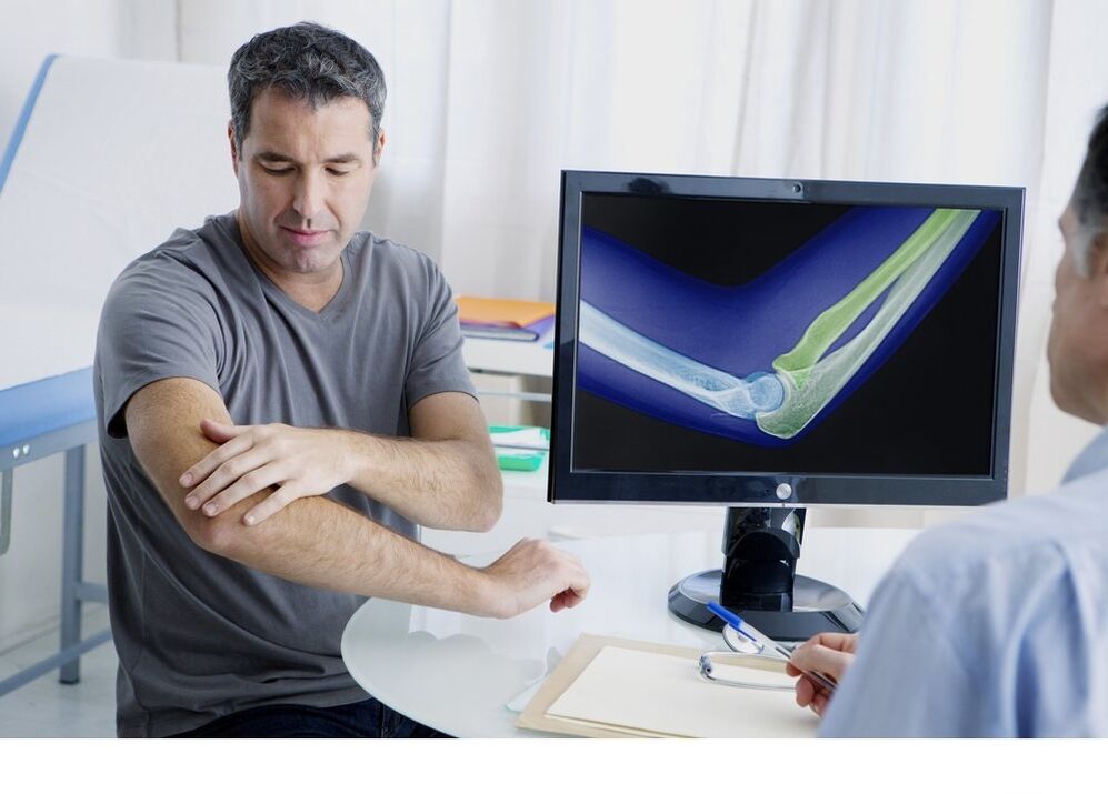 Arthrose de l'articulation du coude dans l'image x-ray